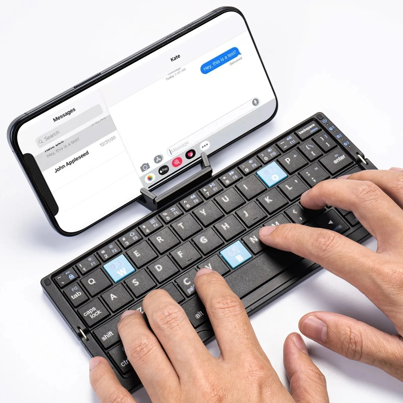 Foldable Mini Wireless BT Keyboard Aluminum Alloy Keypad with Magnetic Stand Rechargeable for iPad iPhone Samsung Tablet