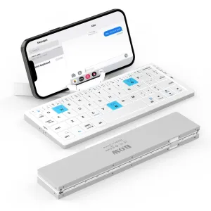 Foldable Mini Wireless BT Keyboard Aluminum Alloy Keypad with Magnetic Stand Rechargeable for iPad iPhone Samsung Tablet