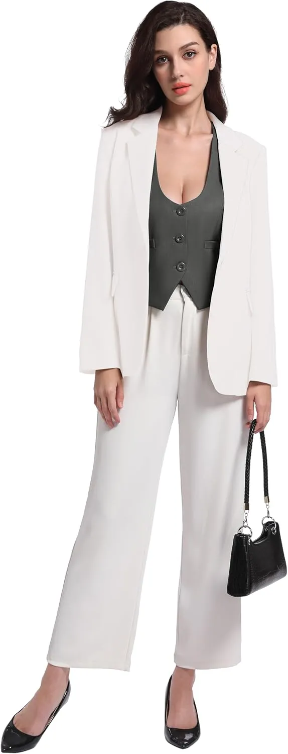 Foucome Vest for Women Dressy Casual Suit Vests Versatile Steampunk Racerback Waistcoat Vest Tops
