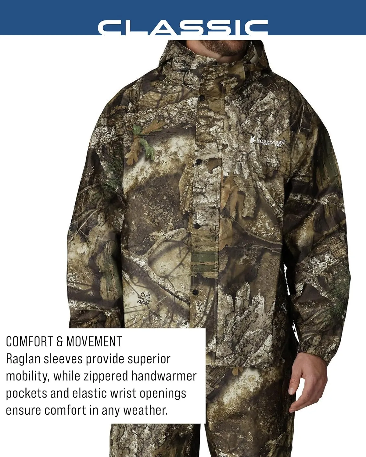 FROGG TOGGS Men's Classic Pro Action Waterproof Breathable Rain Jacket