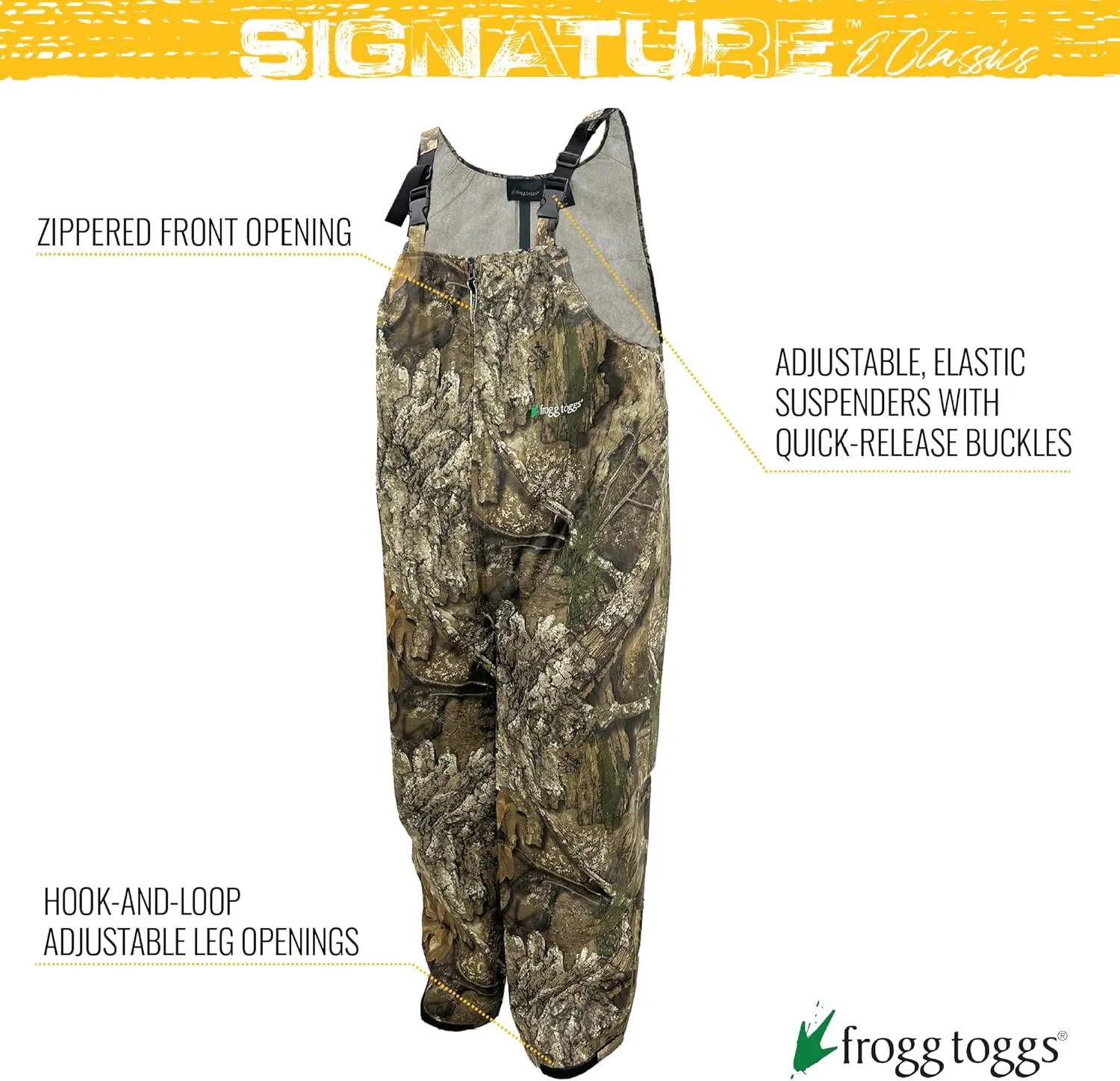 FROGG TOGGS Men's Classic Pro Advantage Waterproof Breathable Rain Bib