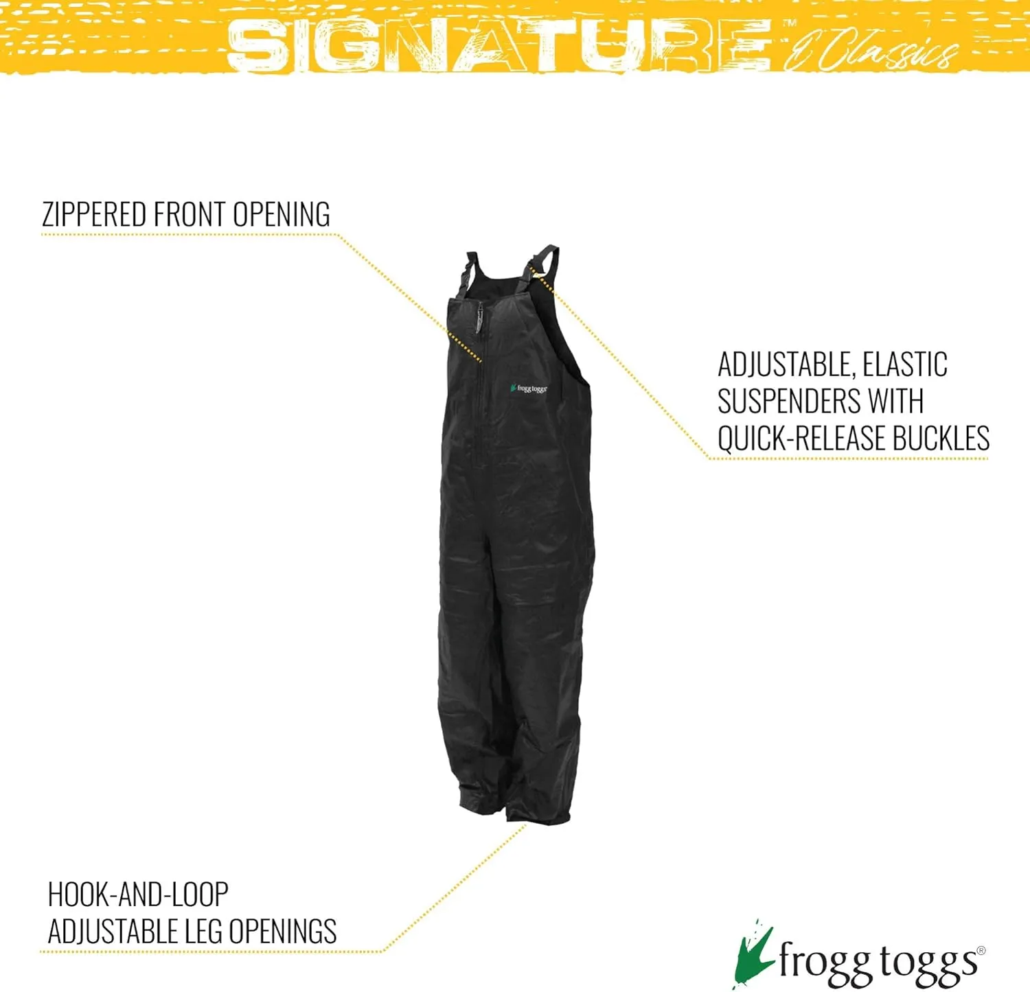 FROGG TOGGS Men's Classic Pro Advantage Waterproof Breathable Rain Bib