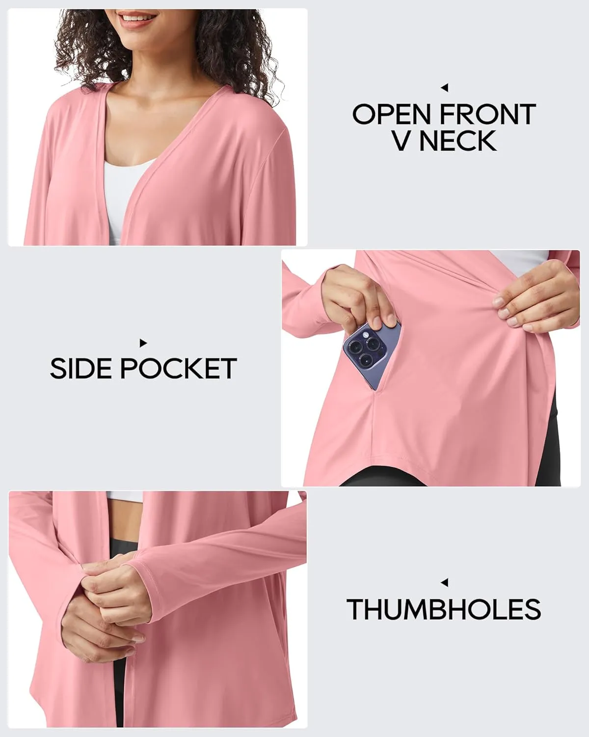 G4Free Lightweight Cardigans for Women UPF 50  Long Sleeve Sun Shirts Open Front Summer Cover Ups UV Protection