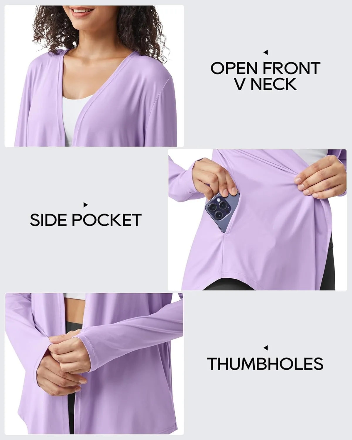 G4Free Lightweight Cardigans for Women UPF 50  Long Sleeve Sun Shirts Open Front Summer Cover Ups UV Protection