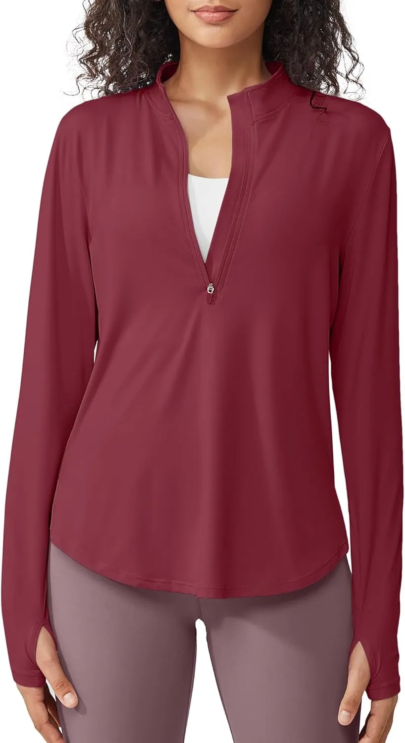 G4Free Womens UPF 50  Sun Shirts Lightweight Quick Dry Long Sleeve Workout Tops Lightweight Running Pullover
