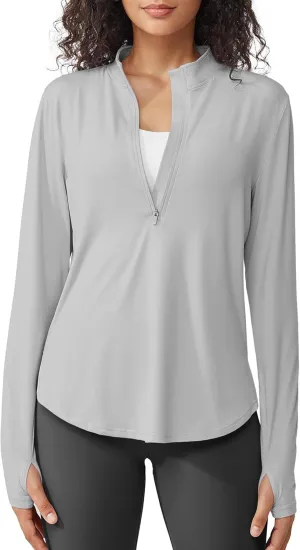 G4Free Womens UPF 50  Sun Shirts Lightweight Quick Dry Long Sleeve Workout Tops Lightweight Running Pullover