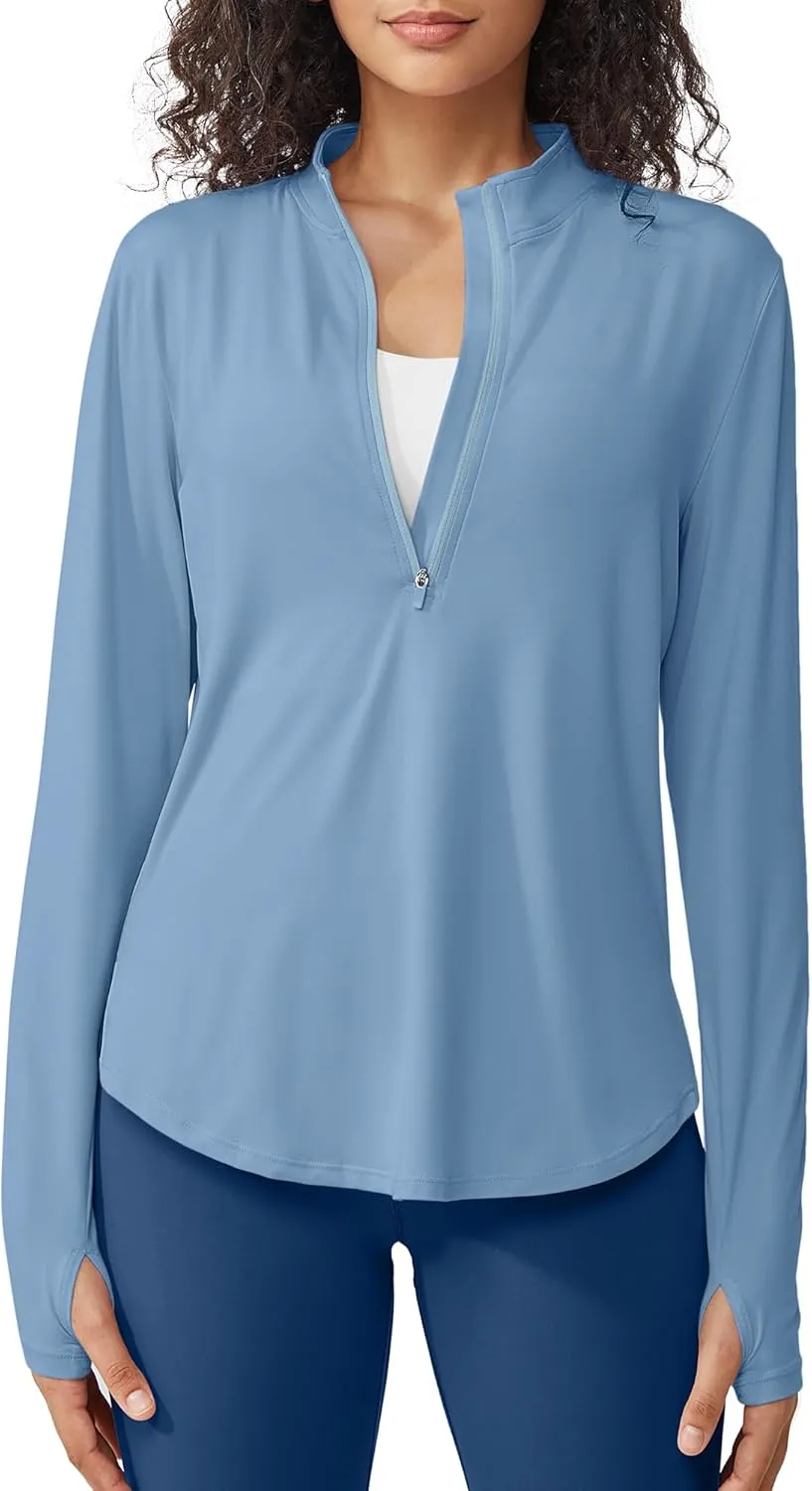 G4Free Womens UPF 50  Sun Shirts Lightweight Quick Dry Long Sleeve Workout Tops Lightweight Running Pullover