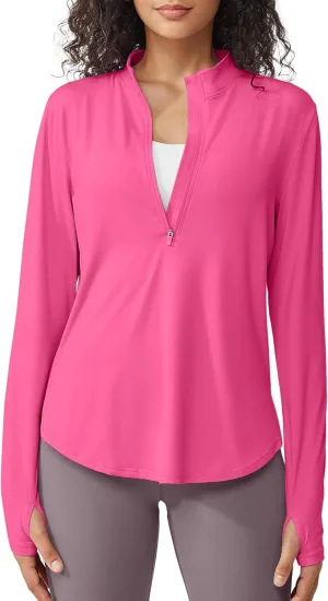 G4Free Womens UPF 50  Sun Shirts Lightweight Quick Dry Long Sleeve Workout Tops Lightweight Running Pullover