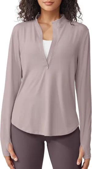 G4Free Womens UPF 50  Sun Shirts Lightweight Quick Dry Long Sleeve Workout Tops Lightweight Running Pullover