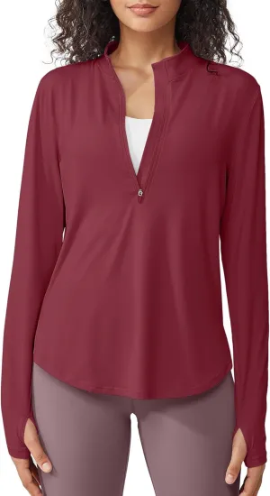 G4Free Womens UPF 50  Sun Shirts Lightweight Quick Dry Long Sleeve Workout Tops Lightweight Running Pullover