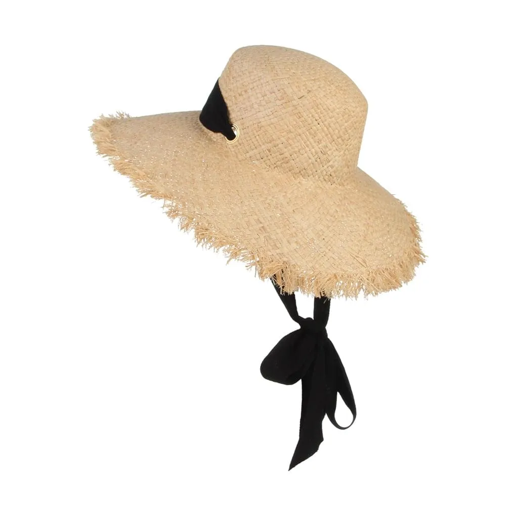 Gemvie Black Band Raffia Straw Hat