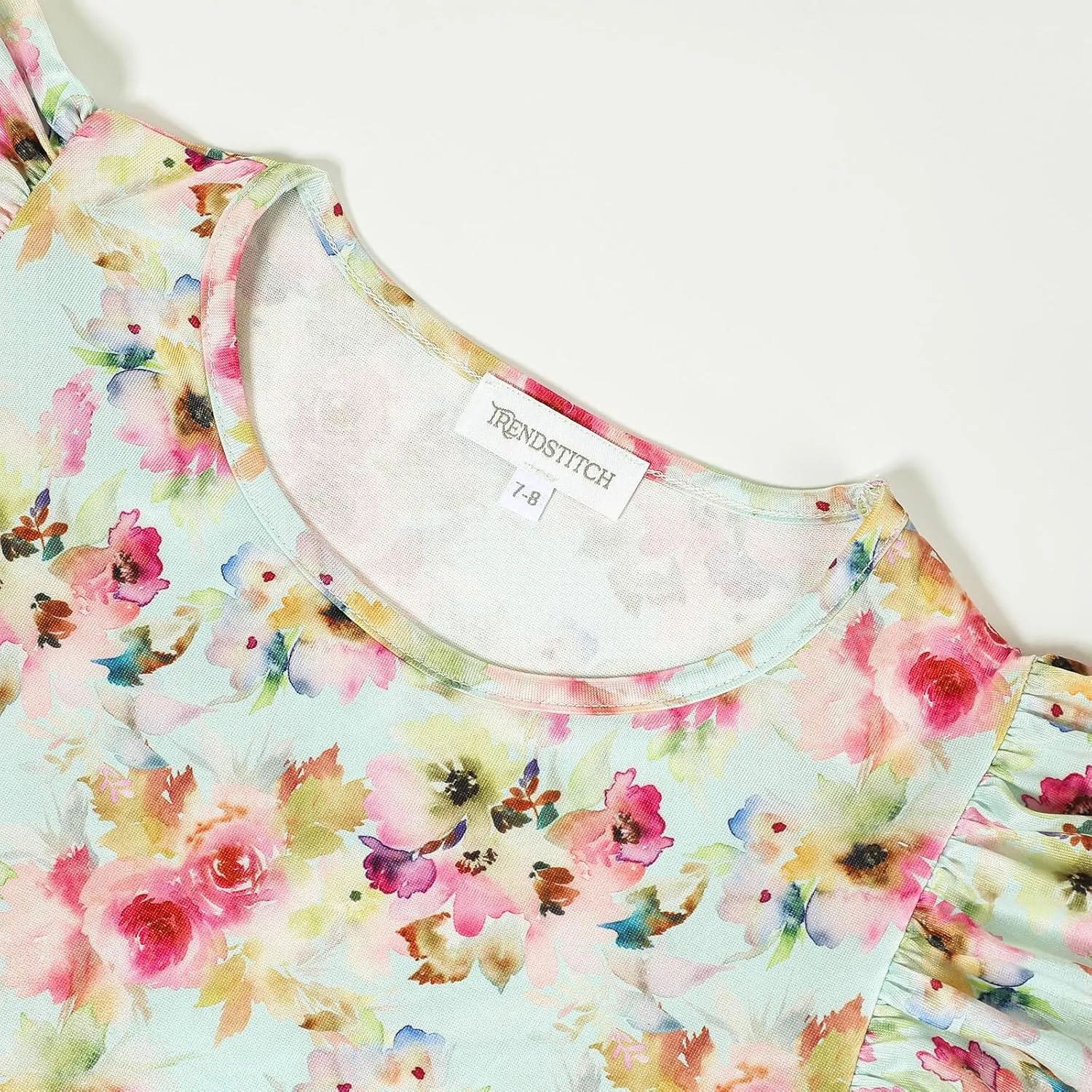 Girls Floral Boho Dress with Flutter Ruffle Sleeves - Summer Casual Holiday Sundress Flower Print Beach Dress 7-14 Years