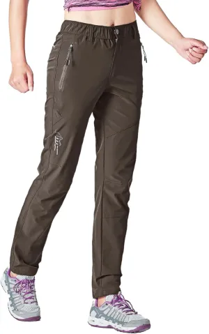 Gopune Women's Outdoor Hiking Pants Lightweight Quick Dry Water Resistant Mountain Trouser