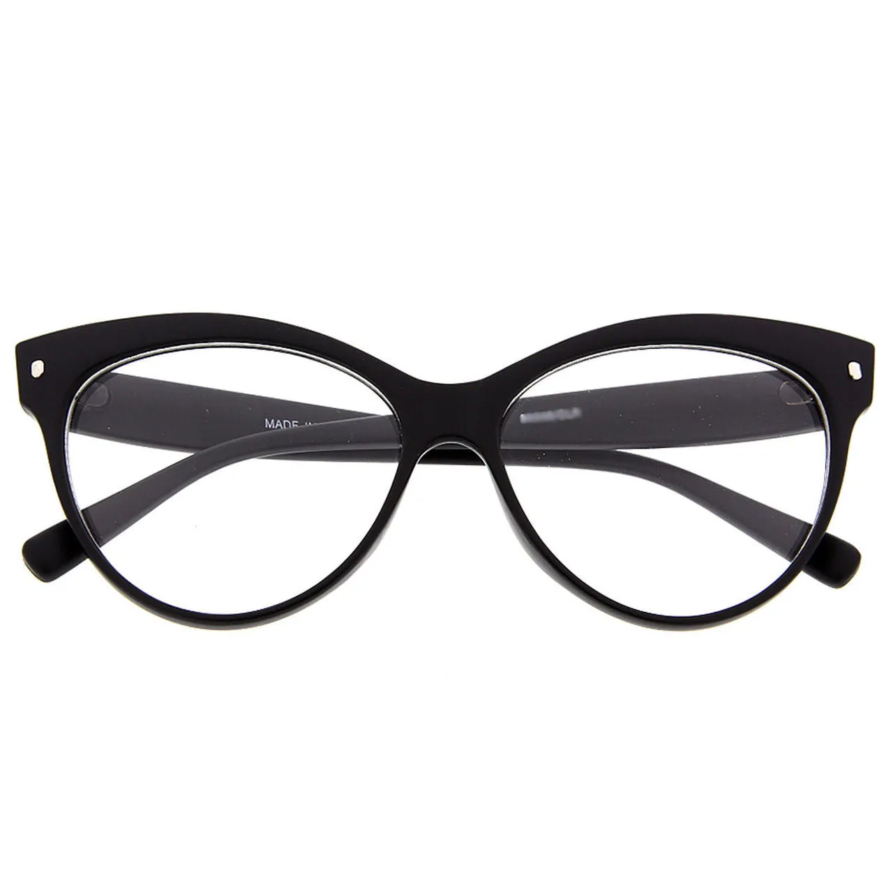 grinderPUNCH Women's Large Clear Lens Cat Eye Sunglasses
