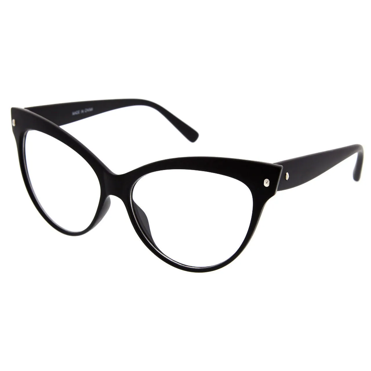 grinderPUNCH Women's Large Clear Lens Cat Eye Sunglasses