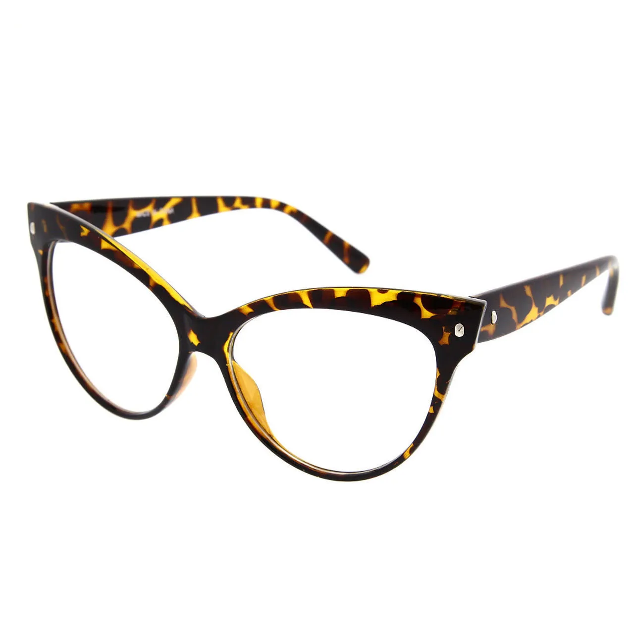 grinderPUNCH Women's Large Clear Lens Cat Eye Sunglasses