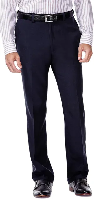 Haggar Men's E Clo Repreve Stria Classic Fit Flat Front Dress Pant