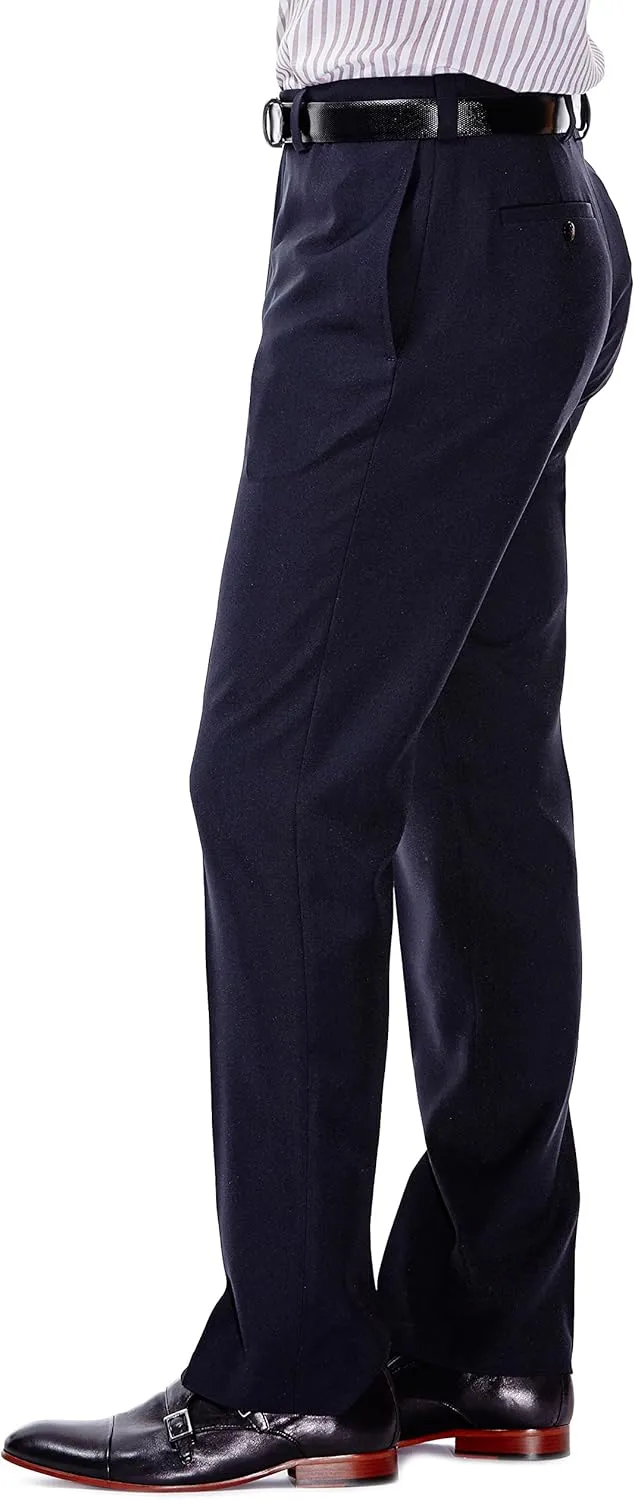 Haggar Men's E Clo Repreve Stria Classic Fit Flat Front Dress Pant