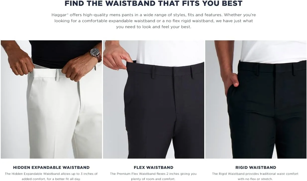 Haggar Men's E-CLO Repreve Stria Pleat Front Dress Pant