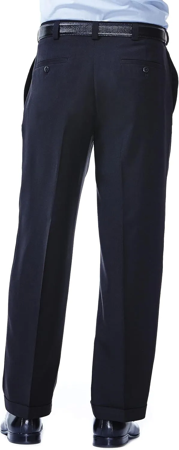 Haggar Men's E-CLO Repreve Stria Pleat Front Dress Pant