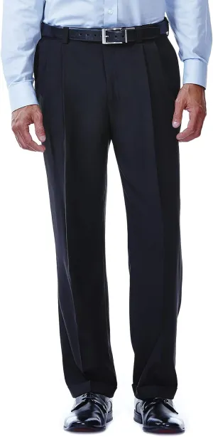 Haggar Men's E-CLO Repreve Stria Pleat Front Dress Pant