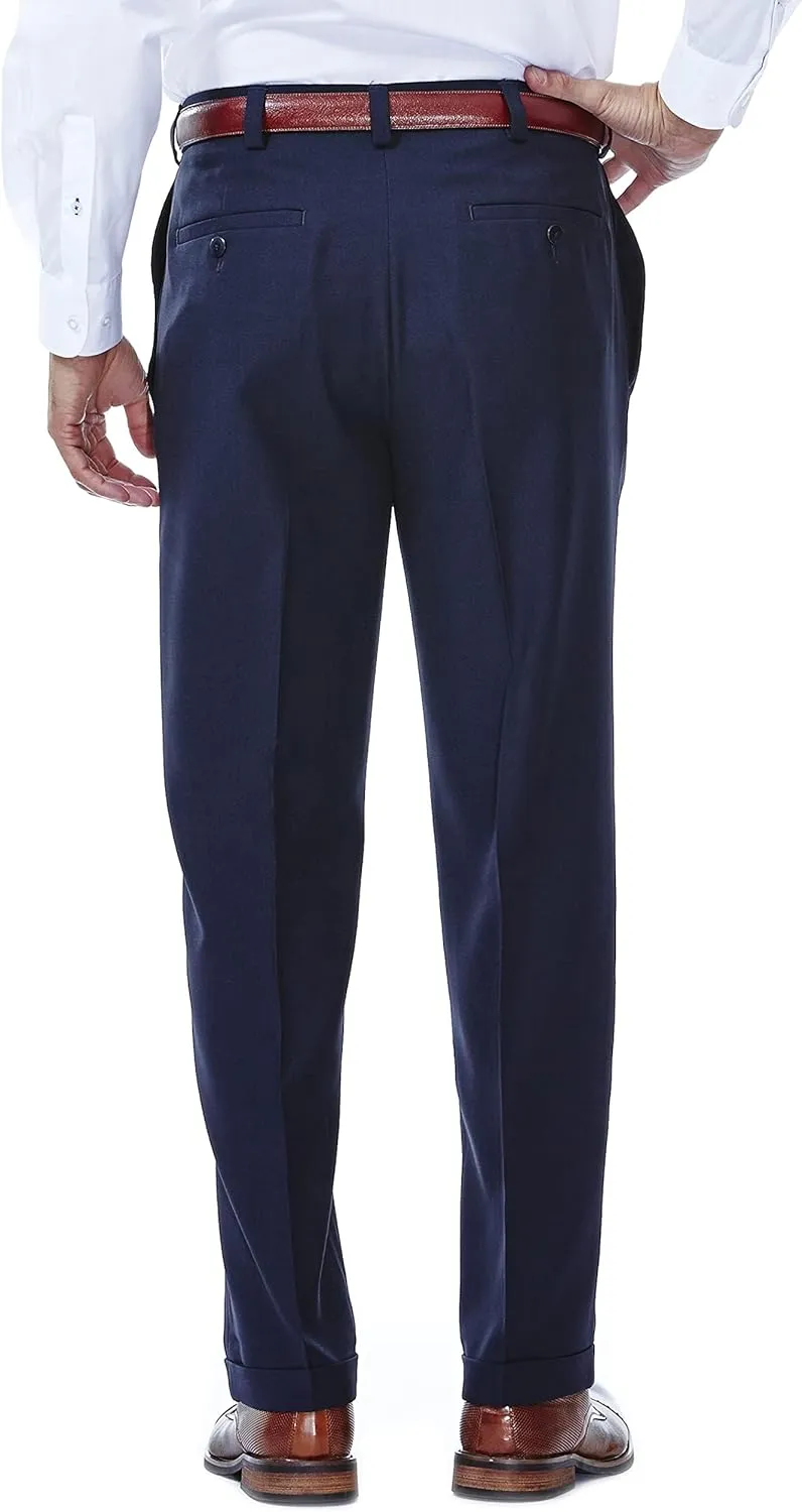 Haggar Men's E-CLO Repreve Stria Pleat Front Dress Pant