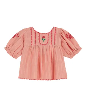 Hand Embroidered Blouse in Blossom