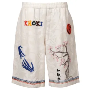 HAND EMBROIDERED DESIGN PANTS / WHITE