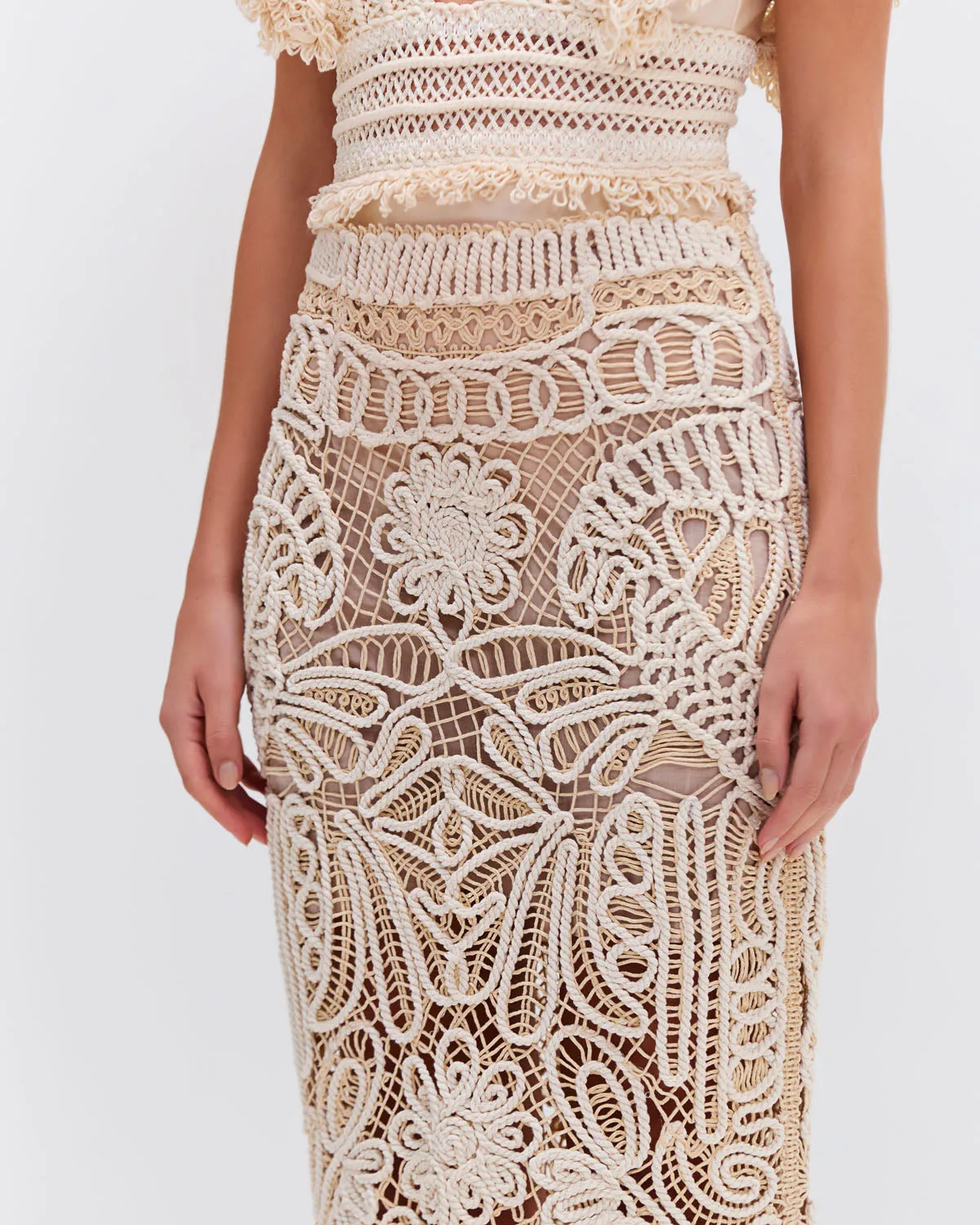 HAND-WOVEN MIDI SKIRT