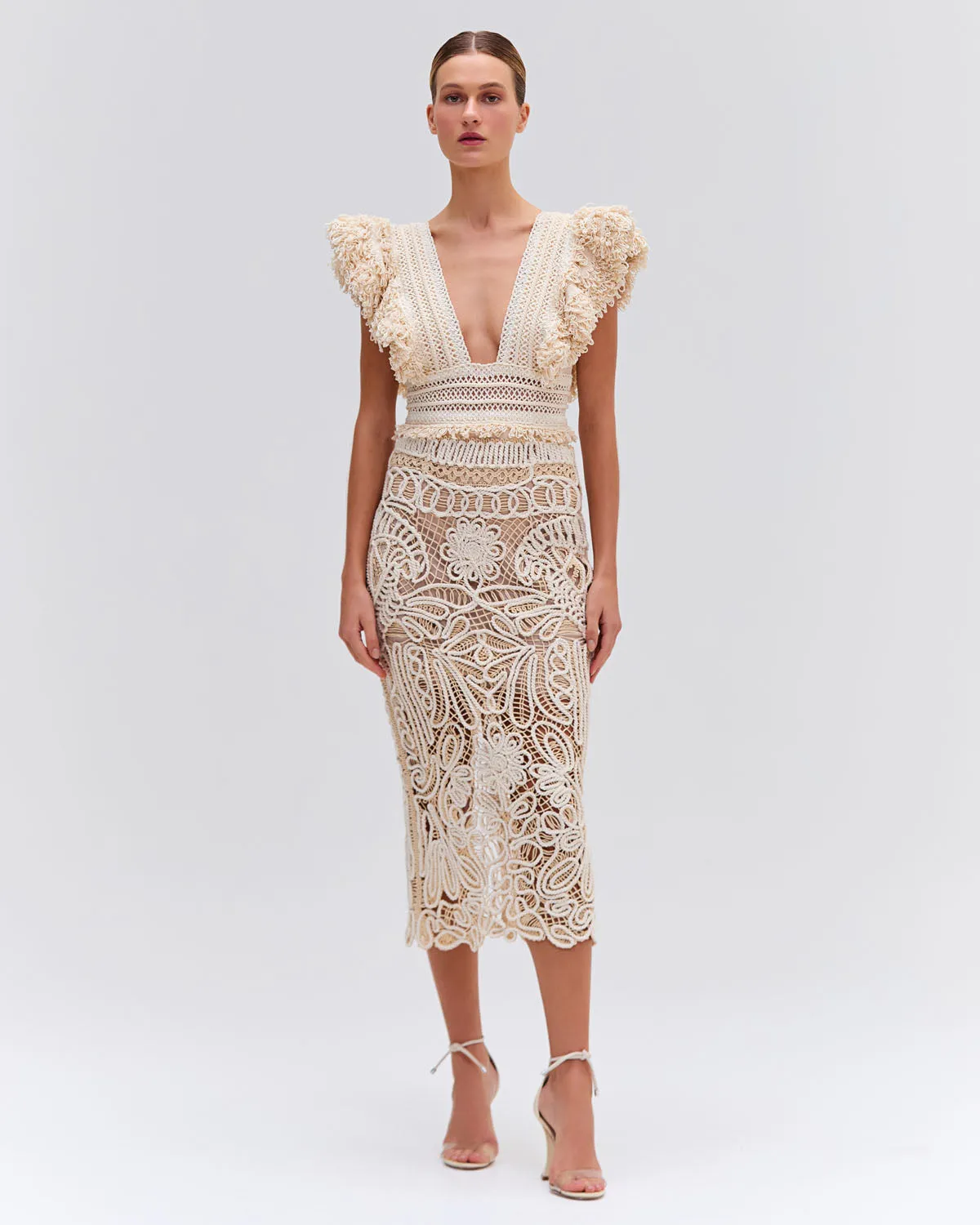 HAND-WOVEN MIDI SKIRT