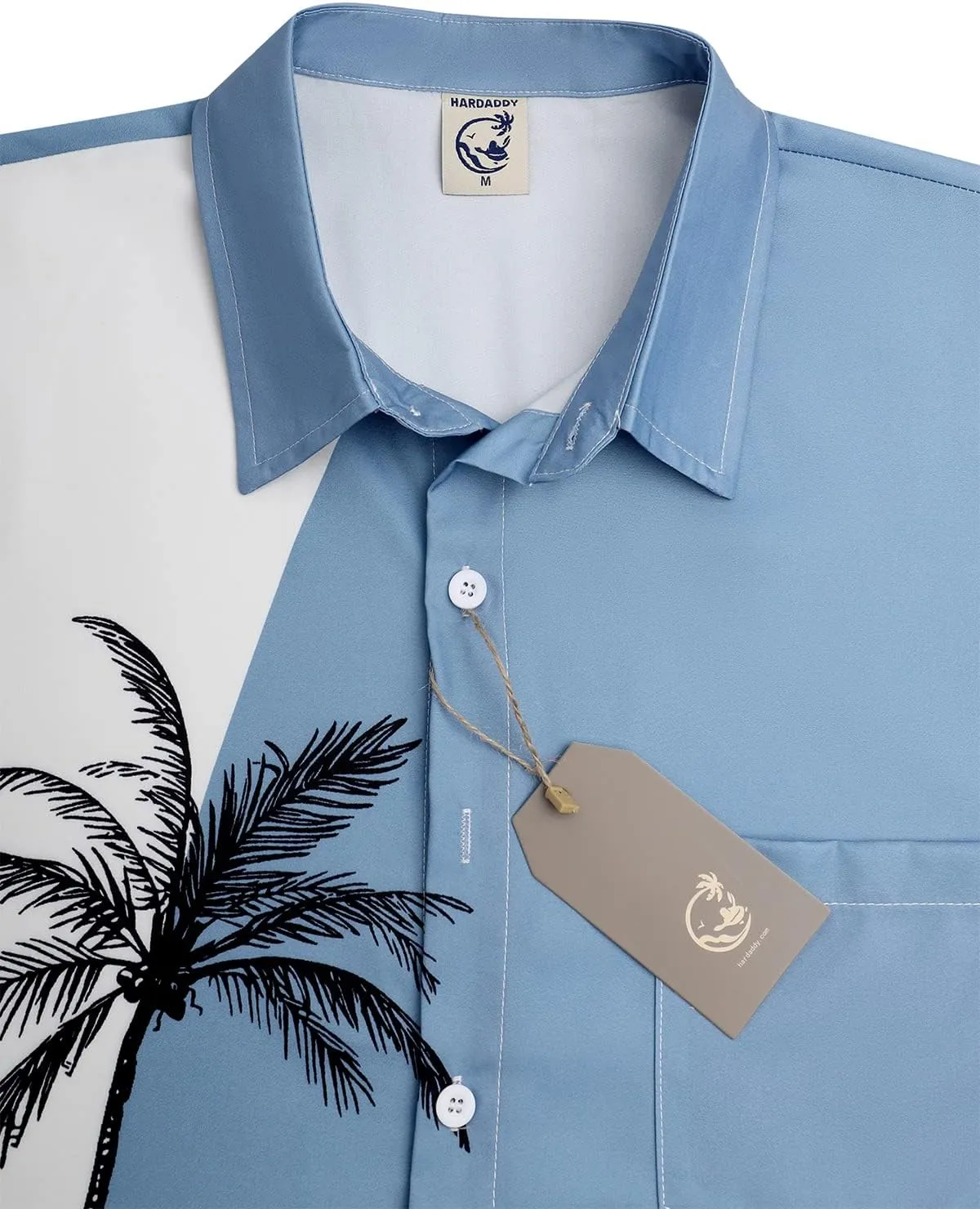 Hardaddy Men's Hawaiian Shirt Short Sleeves Coconut Printed Button Down Summer Beach Casual Shirts