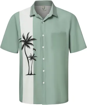 Hardaddy Men's Hawaiian Shirt Short Sleeves Coconut Printed Button Down Summer Beach Casual Shirts
