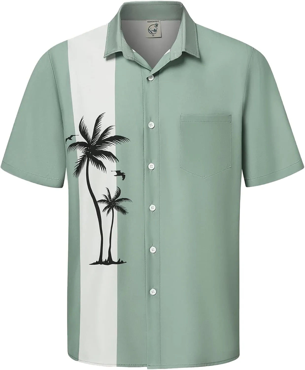 Hardaddy Men's Hawaiian Shirt Short Sleeves Coconut Printed Button Down Summer Beach Casual Shirts