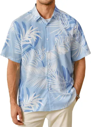 Hardaddy Men's Hawaiian Shirt Short Sleeves Printed Button Down Summer Beach Casual Shirts