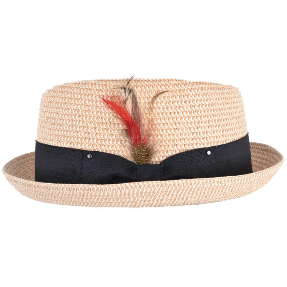 Hats Plus Caps Straw Diamond Crown Pork Pie Hat