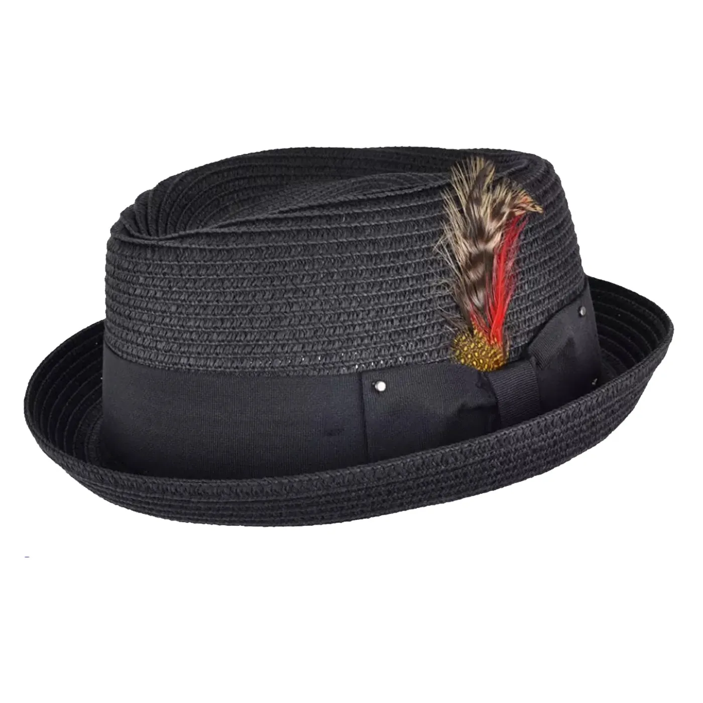 Hats Plus Caps Straw Diamond Crown Pork Pie Hat