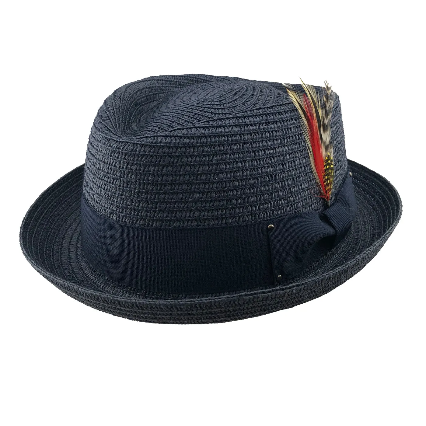 Hats Plus Caps Straw Diamond Crown Pork Pie Hat