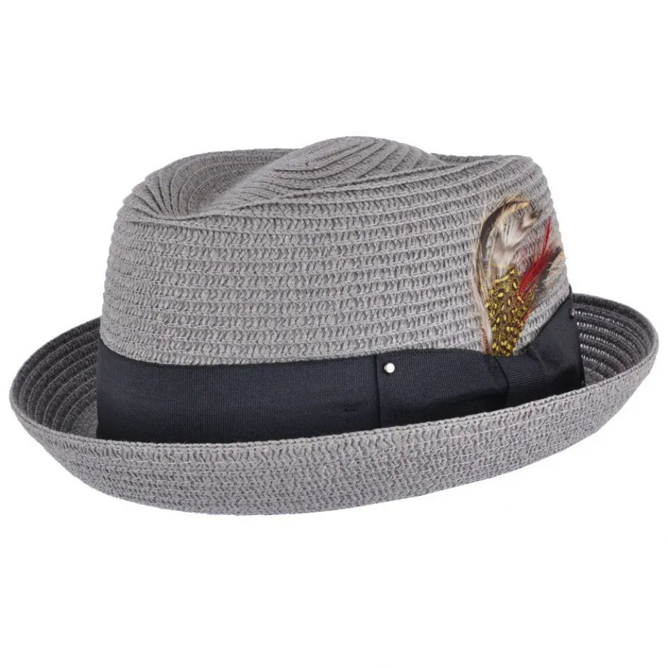 Hats Plus Caps Straw Diamond Crown Pork Pie Hat