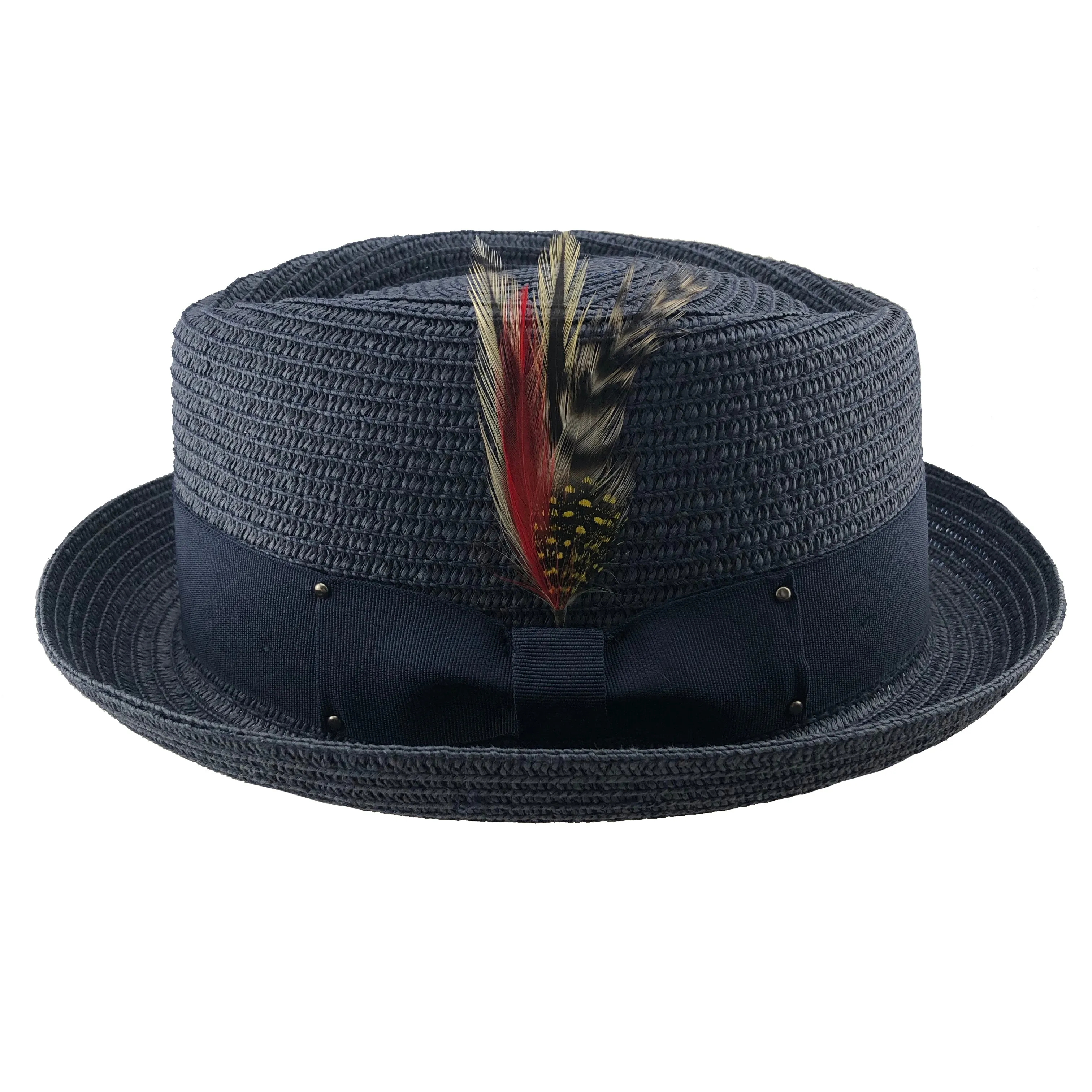 Hats Plus Caps Straw Diamond Crown Pork Pie Hat
