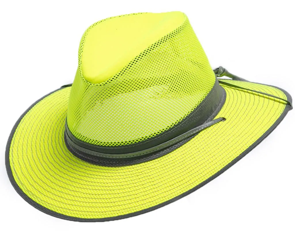 Henschel Medium Neon Aussie Breezer Crushable 5310 Cotton w Mesh Crown UPF 50