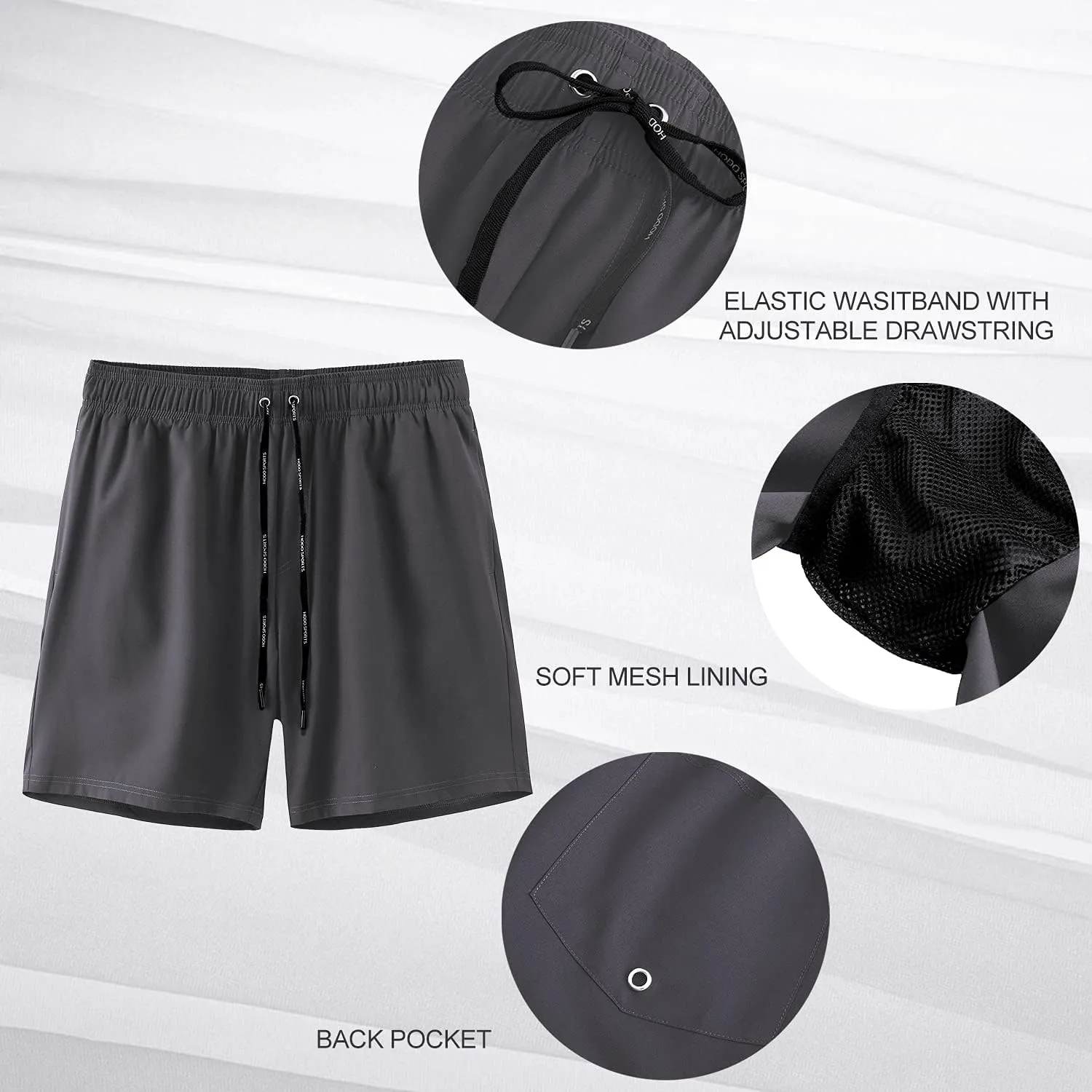 HOdo Mens Swim Trunks 9" Quick Dry Swim Shorts Bathing Suit