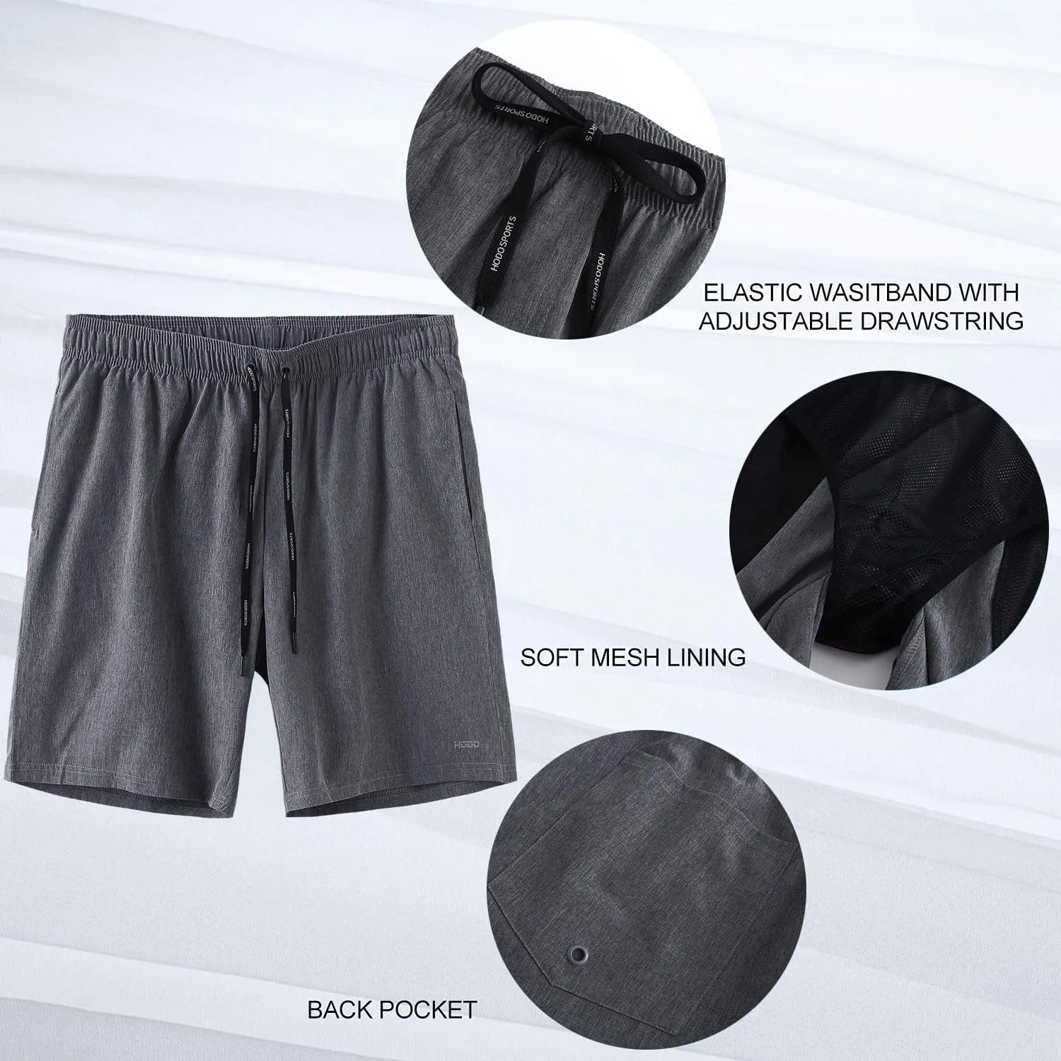 HOdo Mens Swim Trunks 9" Quick Dry Swim Shorts Bathing Suit