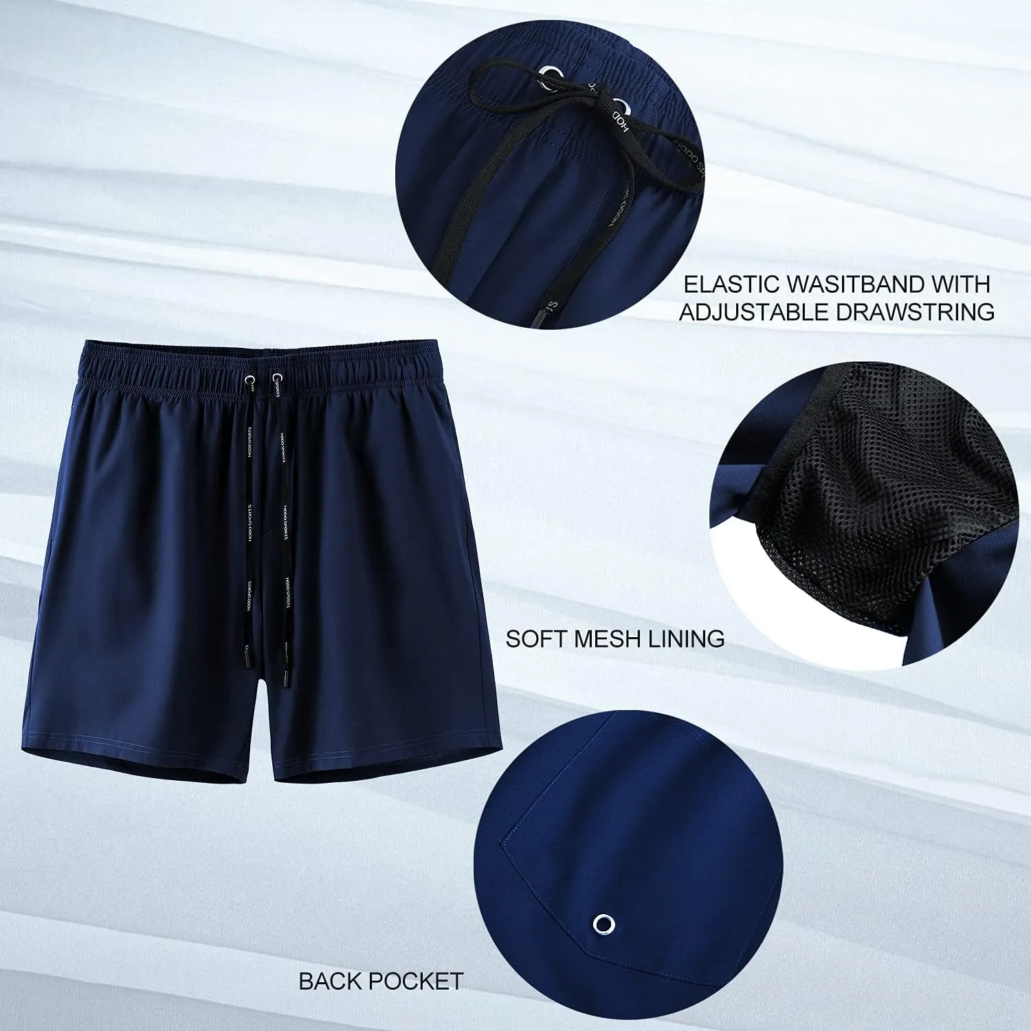 HOdo Mens Swim Trunks 9" Quick Dry Swim Shorts Bathing Suit
