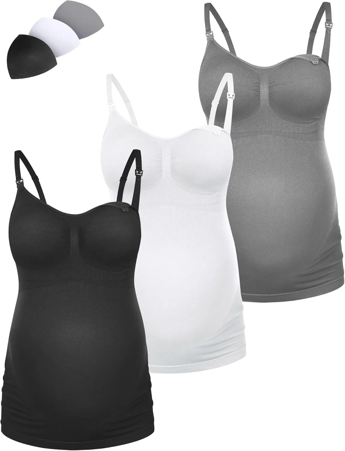 HOFISH Support Nursing Tank Tops for Breastfeeding, Comfort Stretch Maternity Camisoles