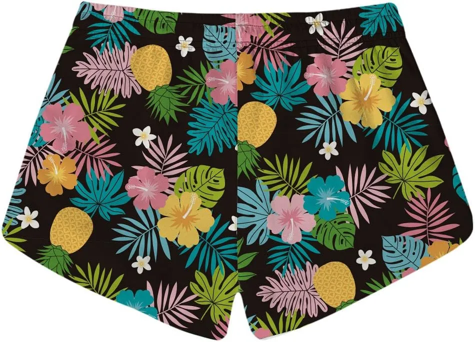 Honeystore Women's Casual Swim Trunks Quick Dry Print Boardshort Beach Shorts