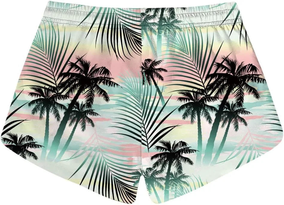 Honeystore Women's Casual Swim Trunks Quick Dry Print Boardshort Beach Shorts