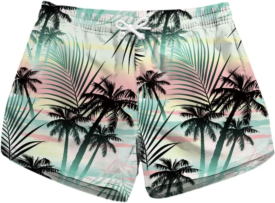 Honeystore Women's Casual Swim Trunks Quick Dry Print Boardshort Beach Shorts