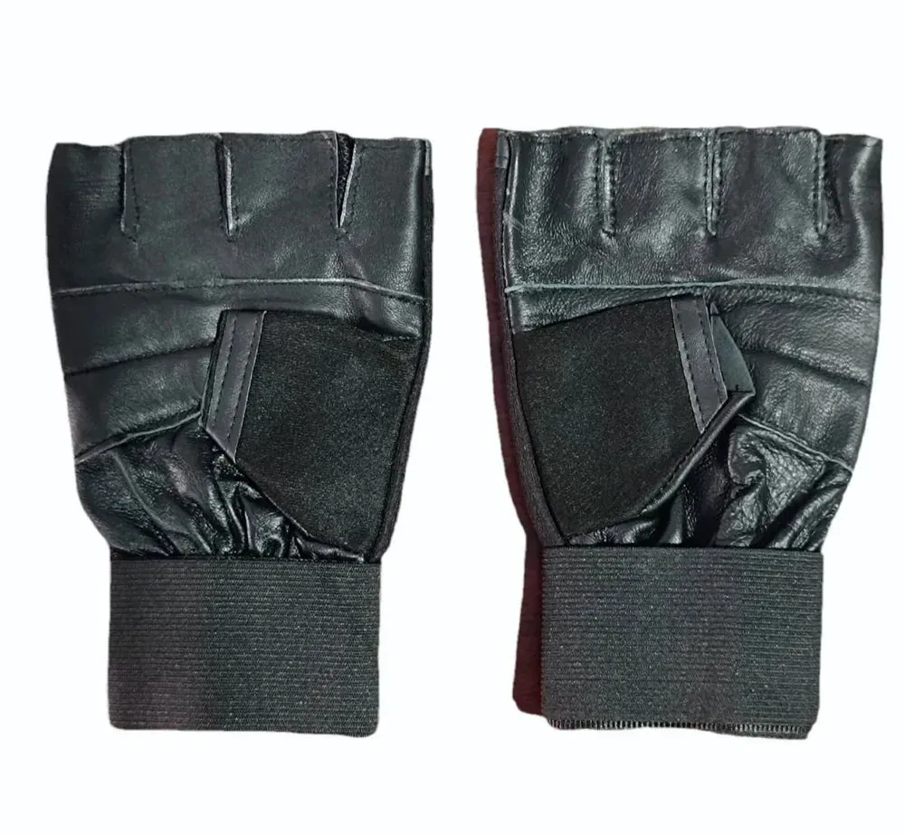 Hoshu Half Finger Cut Winter Leather Gloves for Men and Women