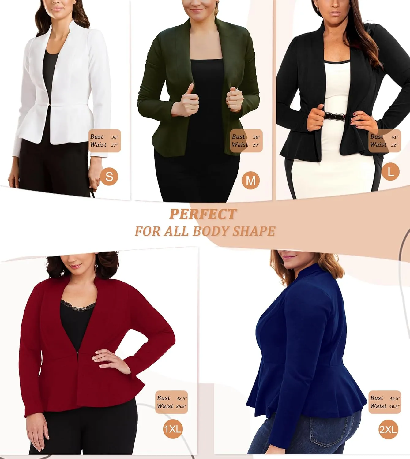 Hybrid & Company Versatile and Modern Women's Nylon Ponte De Roma Open Blazer Jacket