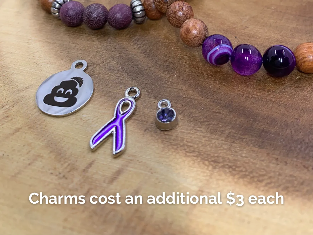 IBD Awareness Purple Wood Bracelet